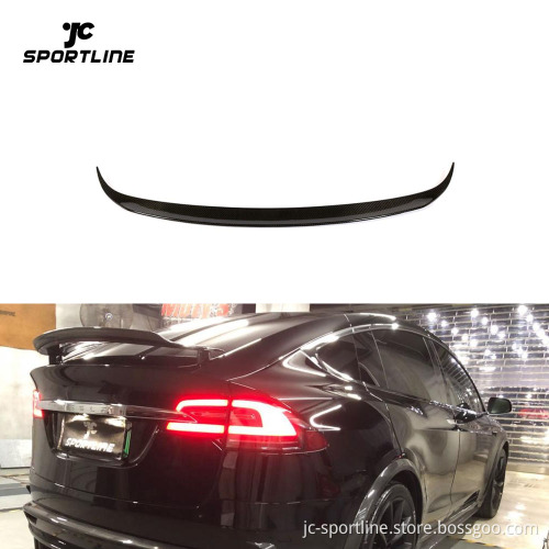 Carbon Fiber Rear Trunk Spoiler Compatible with Tesla Model X 75D/90D/P90D/100D/P100D (2016-2018)
